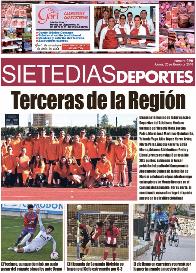 Deportes SIETE DÍAS YECLA – Jueves 25 de enero de 2018