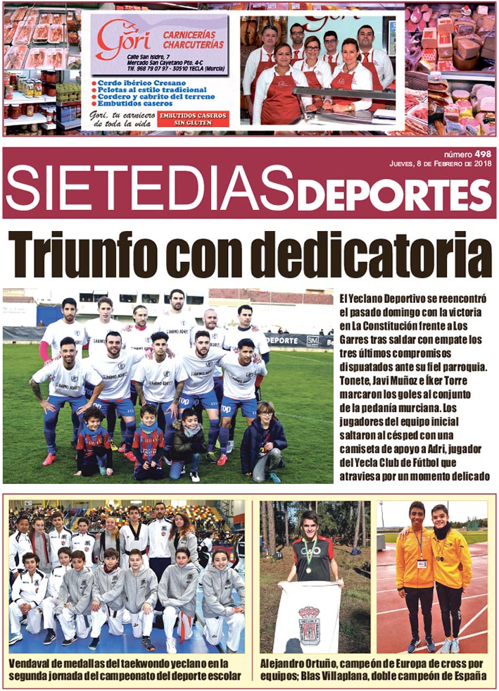 Deportes SIETE DÍAS YECLA – Jueves 8 de febrero de 2018