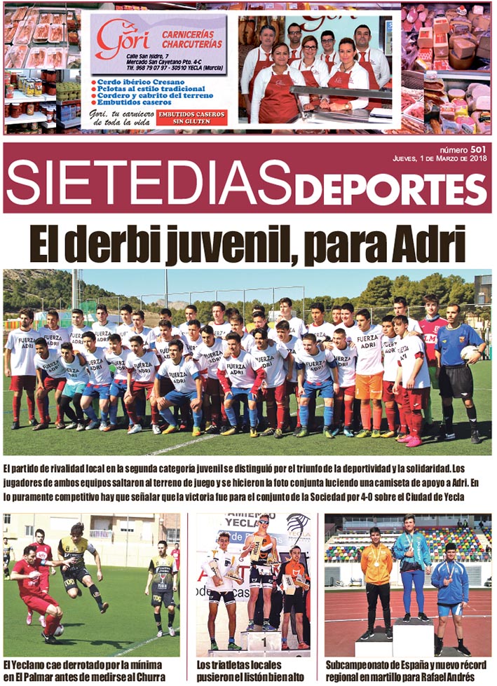 Deportes SIETE DÍAS YECLA- Jueves 1 de marzo de 2018