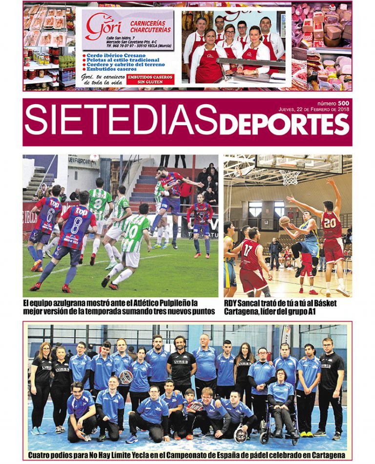 Deportes SIETE DÍAS YECLA – Jueves 22 de febrero de 2018