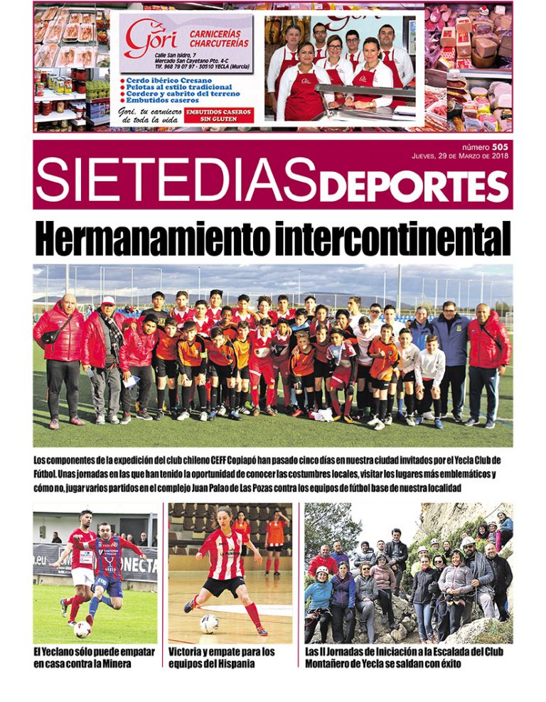 Deportes SIETE DÍAS YECLA – Jueves 29 de marzo de 2018