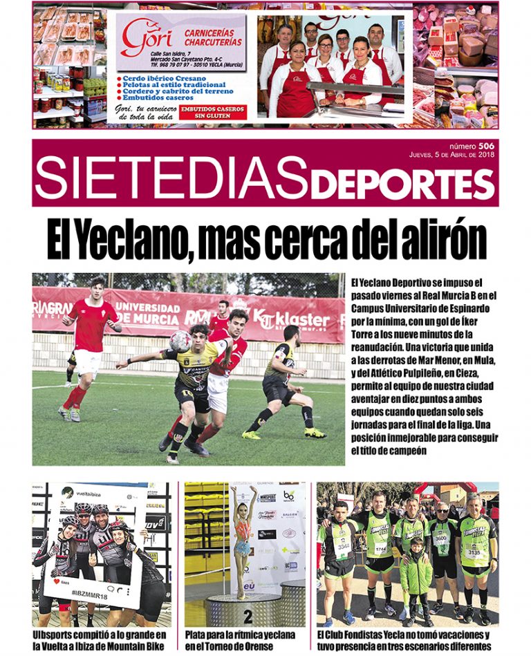 Deportes SIETE DÍAS YECLA – Jueves 5 de abril de 2018