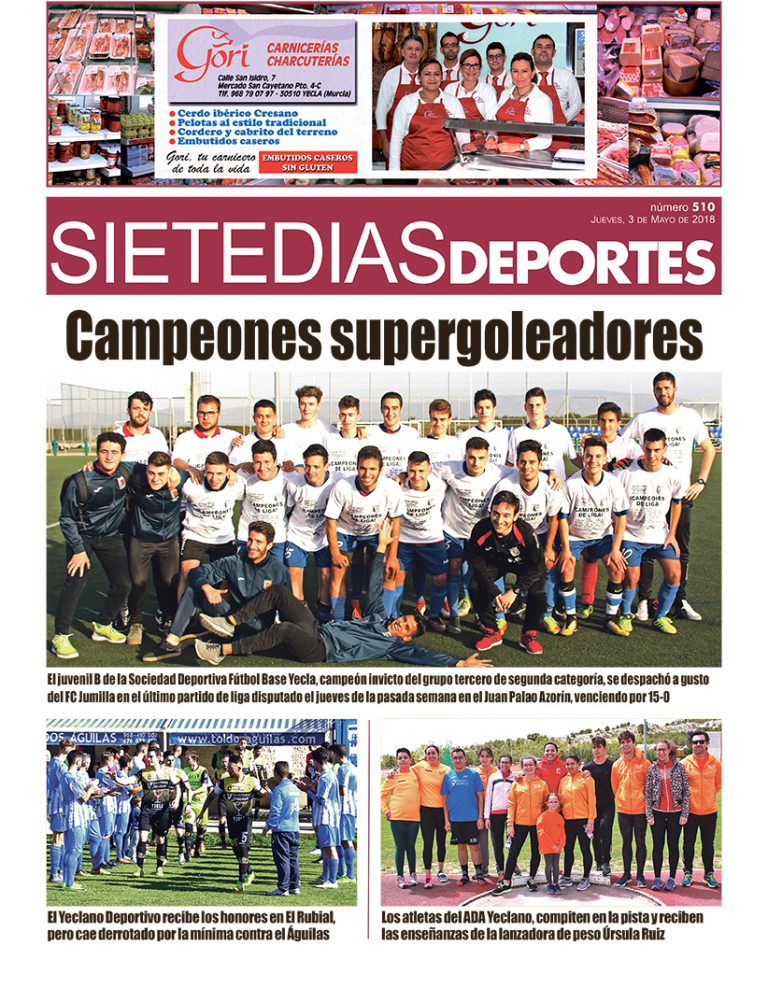 Deportes SIETE DÍAS YECLA – Jueves 3 de mayo de 2018