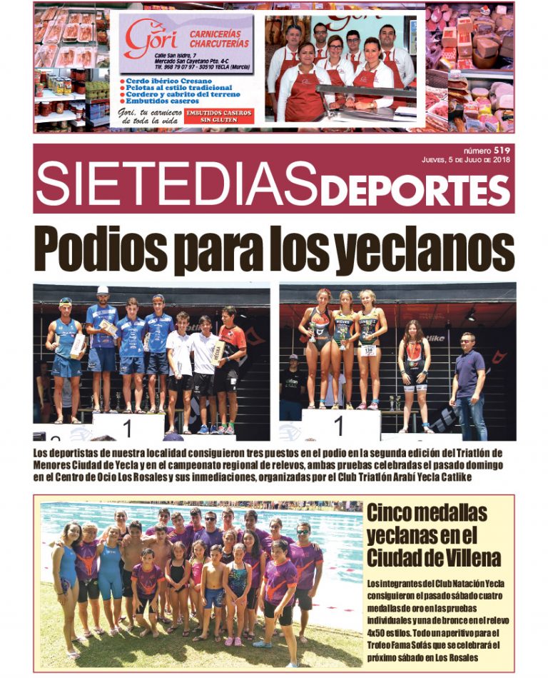 Deportes SIETE DÍAS YECLA – Jueves 5 de julio de 2018