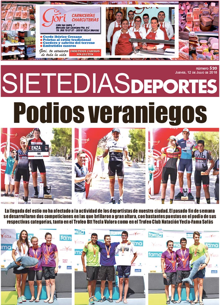 Deportes SIETE DÍAS YECLA – Jueves 12 de julio de 2018