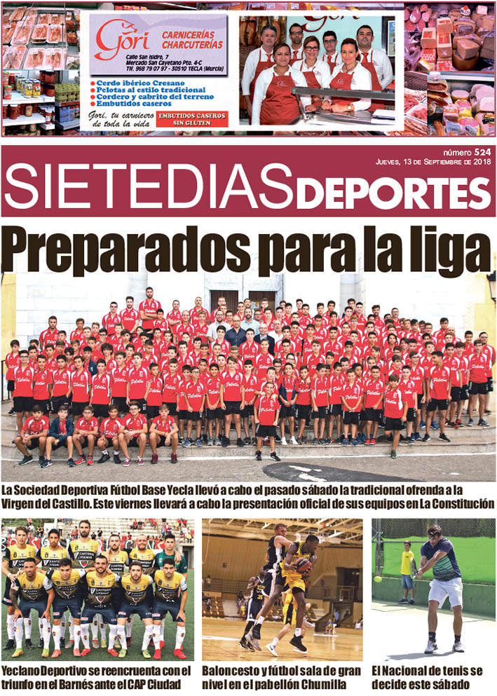 Deportes SIETE DÍAS YECLA – Jueves 13 de septiembre de 2018