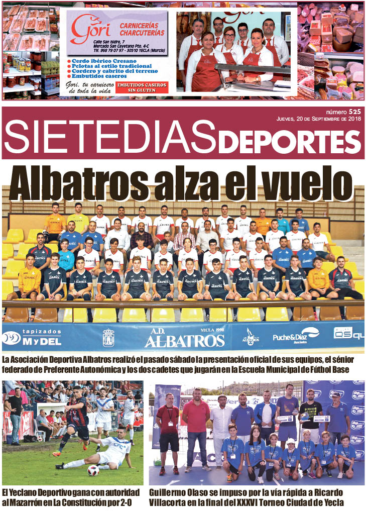 Deportes SIETE DÍAS YECLA – Jueves 20 de septiembre de 2018