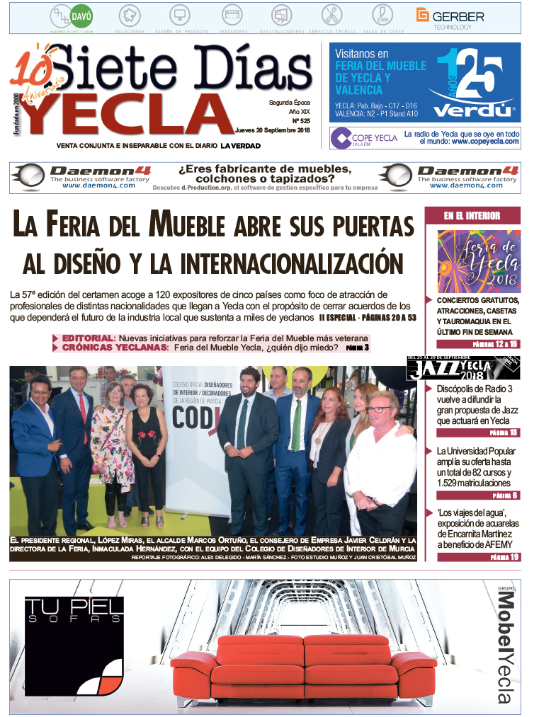 SIETE DÍAS YECLA – Edición nº 525 – Jueves 20 de septiembre de 2018