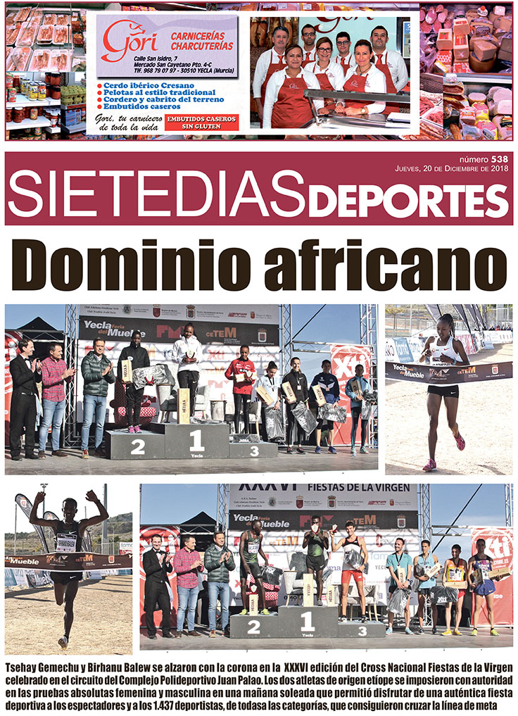 Deportes SIETE DÍAS YECLA – Edición nº 538 – Jueves 20 de diciembre de 2018