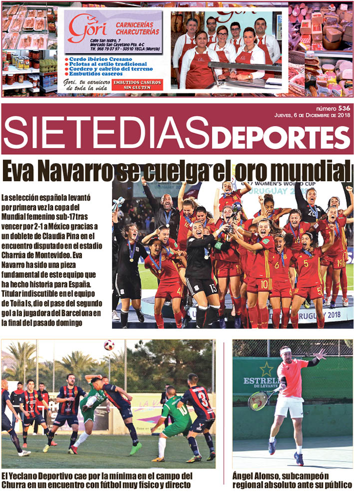 Deportes SIETE DÍAS YECLA – Edición nº 536 – Jueves 6 de diciembre de 2018