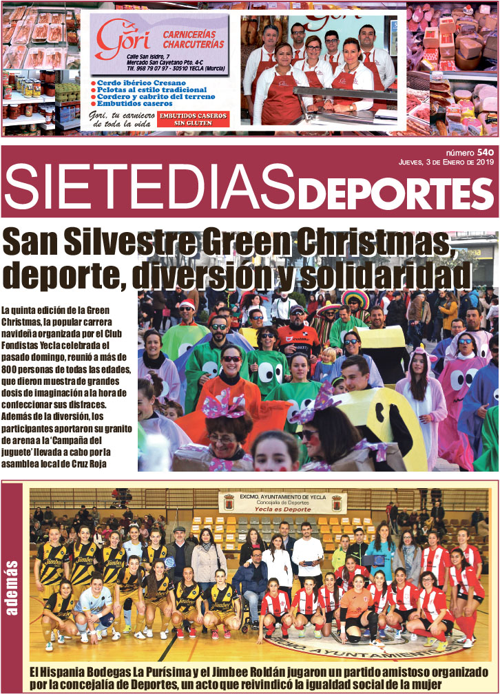 Deportes SIETE DÍAS YECLA – Edición nº 540 – Jueves 3 de enero de 2019