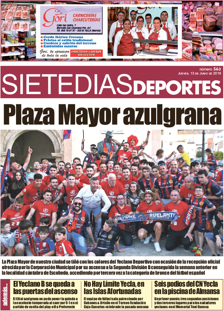 Deportes SIETE DÍAS YECLA – Edición nº 563 – Jueves 13 de junio de 2019