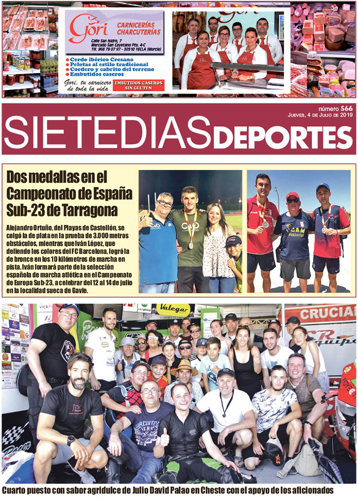 Deportes SIETE DÍAS YECLA – Edición nº 566 – Jueves 4 de julio de 2019