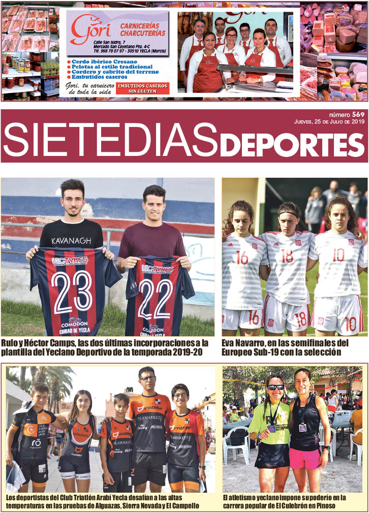 Deportes SIETE DÍAS YECLA – Edición nº 569 – Jueves 25 de julio de 2019