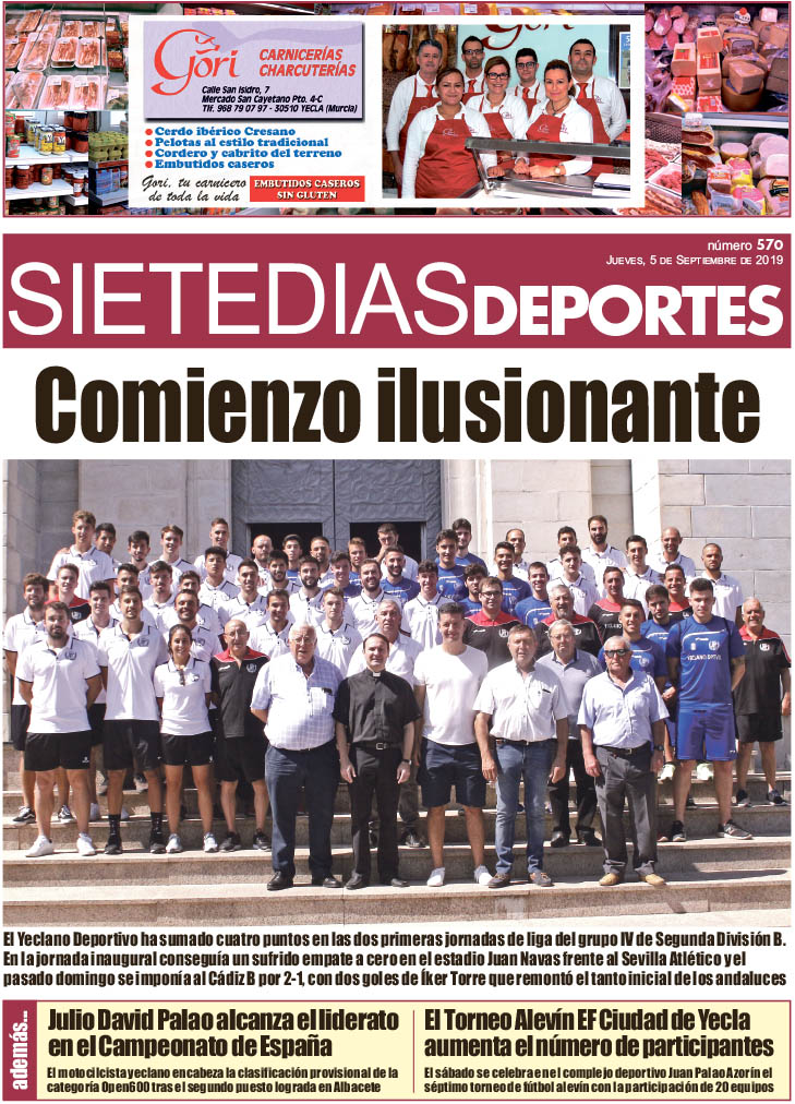 Deportes SIETE DÍAS YECLA – Edición nº 570 – Jueves 5 de septiembre de 2019