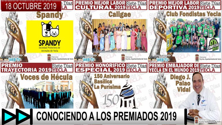 CONOCIENDO A LOS PREMIADOS 2019 – 18 OCTUBRE 2019