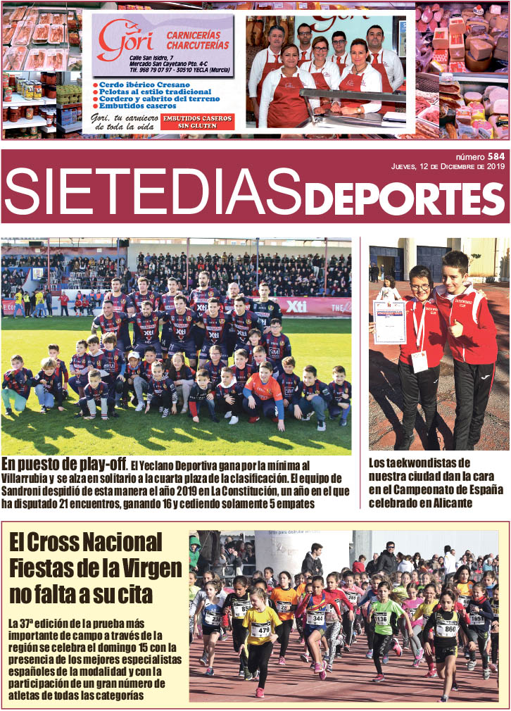 Deportes SIETE DÍAS YECLA – Edición nº 584 – Jueves 12 de diciembre de 2019