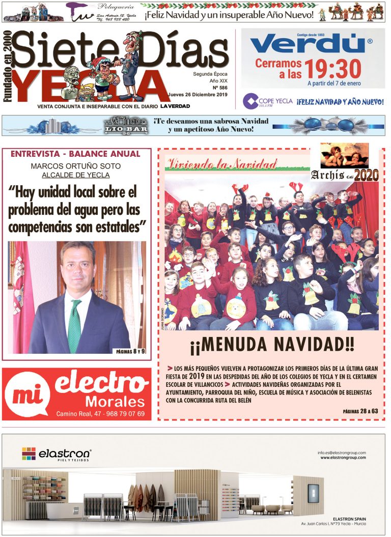 SIETE DÍAS YECLA – Edición nº 586 – Jueves 26 de diciembre de 2019