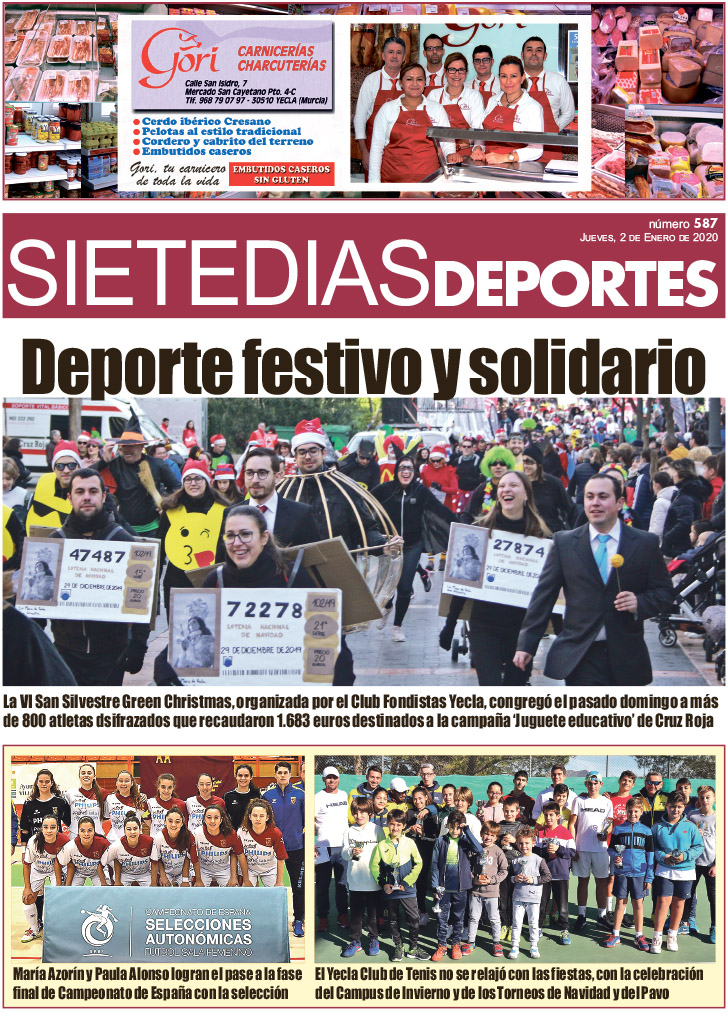 Deportes SIETE DÍAS YECLA – Edición nº 587 – Jueves 2 de enero de 2020