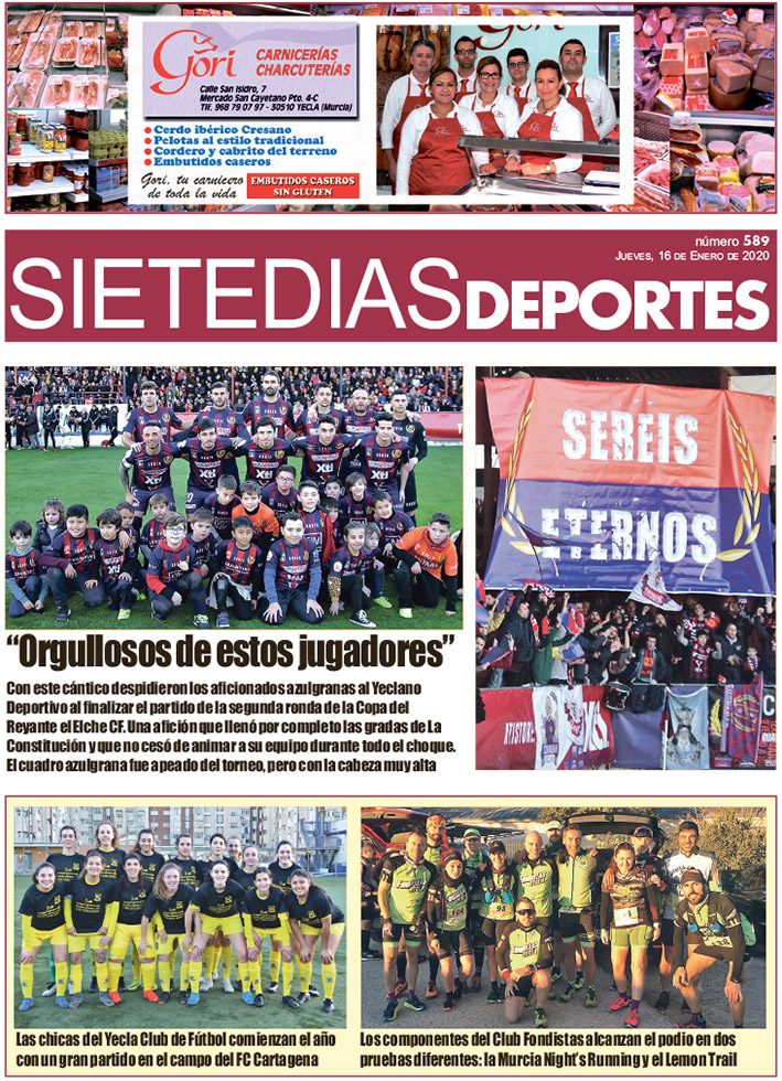 Deportes SIETE DÍAS YECLA – Edición nº 589 – Jueves 16 de enero de 2020