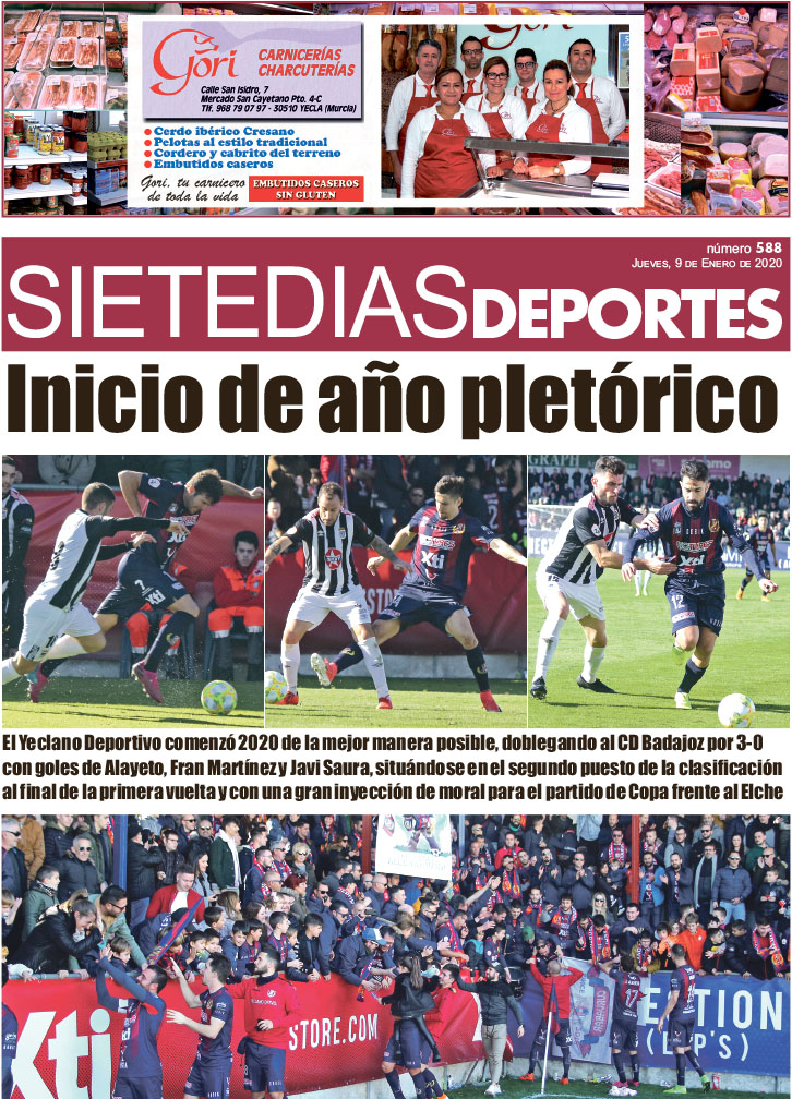 Deportes SIETE DÍAS YECLA – Edición nº 588 – Jueves 9 de enero de 2020