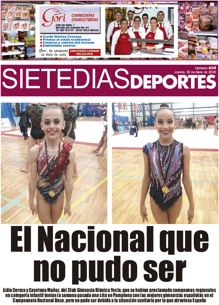 Deportes SIETE DÍAS YECLA – Edición nº 604 – Jueves 30 de abril de 2020