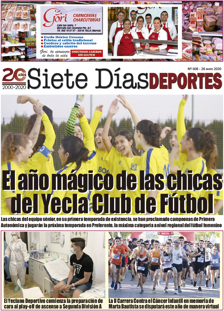 Deportes SIETE DÍAS YECLA – Edición nº 608 – Jueves 28 de mayo de 2020