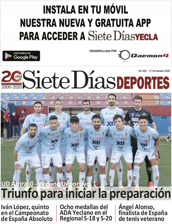 Deportes SIETE DÍAS YECLA – Edición nº 620 – Jueves 17 de septiembre de 2020