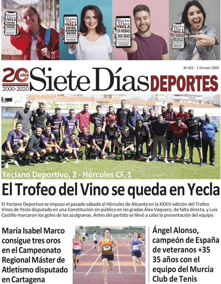 Deportes SIETE DÍAS YECLA – Edición nº 622 – Jueves 1 de octubre de 2020