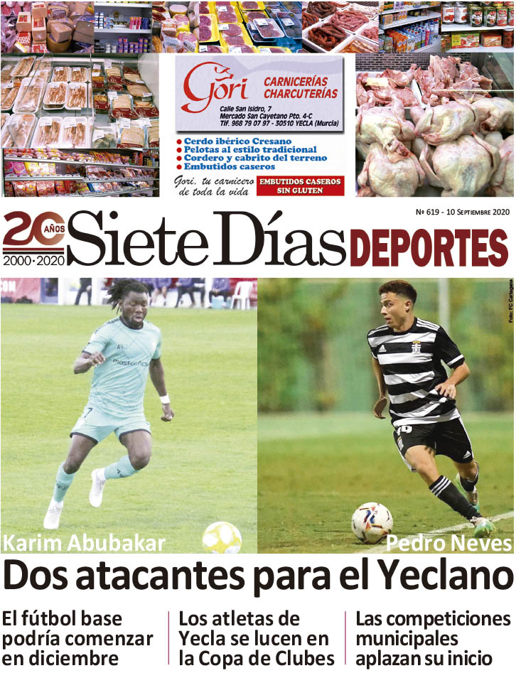 Deportes SIETE DÍAS YECLA – Edición nº 619 – Jueves 10 de septiembre de 2020