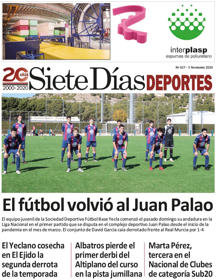 Deportes SIETE DÍAS YECLA – Edición nº 627 – Jueves 5 de noviembre de 2020