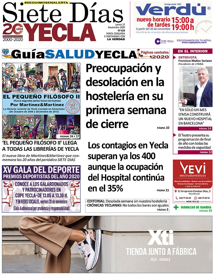 SIETE DÍAS YECLA – Edición nº 628 – Jueves 12 de noviembre de 2020