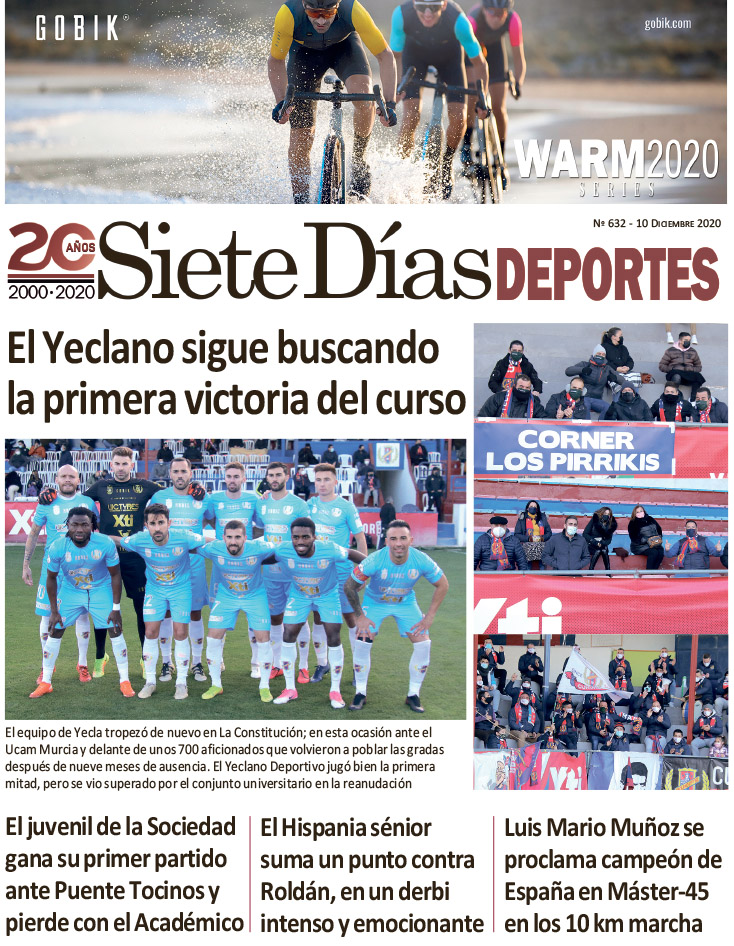 Deportes SIETE DÍAS YECLA – Edición nº 632 – Jueves 10 de diciembre de 2020