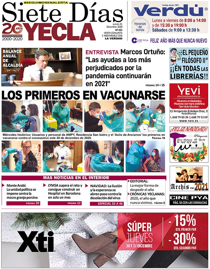 SIETE DÍAS YECLA – Edición nº 635 – Jueves 31 de diciembre de 2020