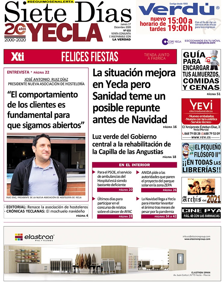 SIETE DÍAS YECLA – Edición nº 633 – Jueves 17 de diciembre de 2020