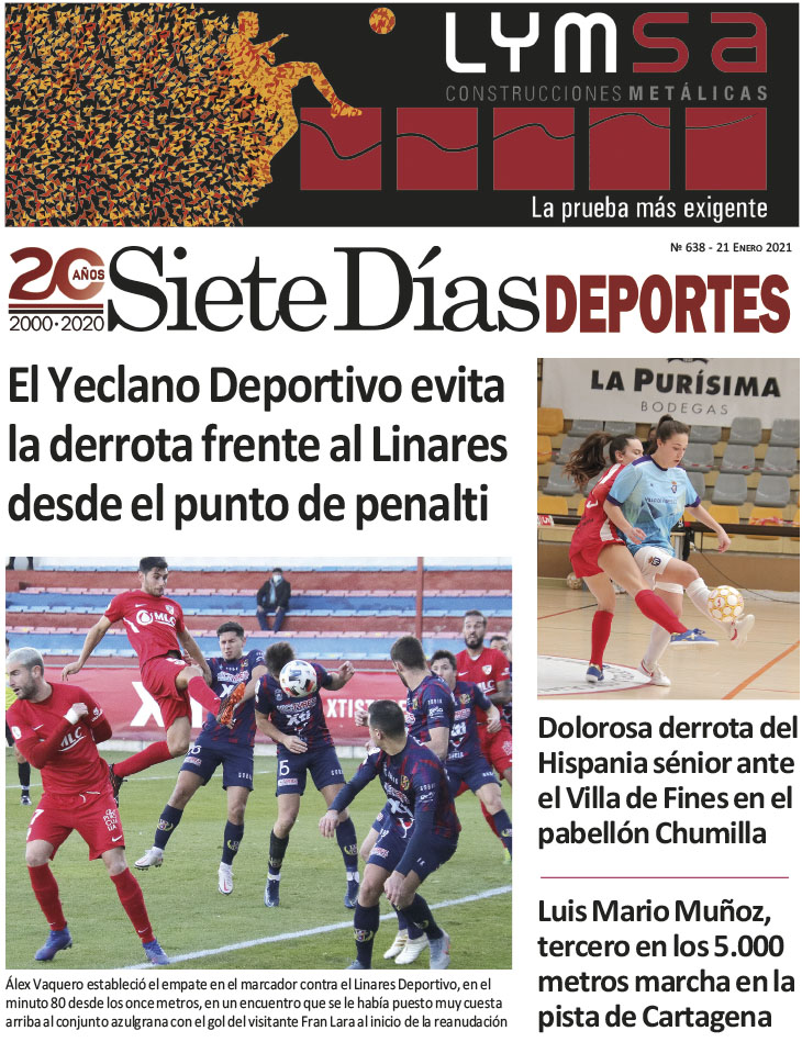 Deportes SIETE DÍAS YECLA – Edición nº 638 – Jueves 21 de enero de 2021