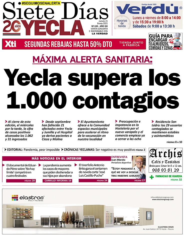 SIETE DÍAS YECLA – Edición nº 638 – Jueves 21 de enero de 2021