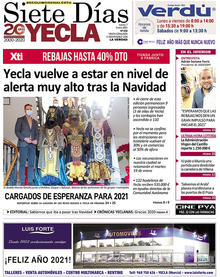 SIETE DÍAS YECLA – Edición nº 636 – Jueves 7 de enero de 2021