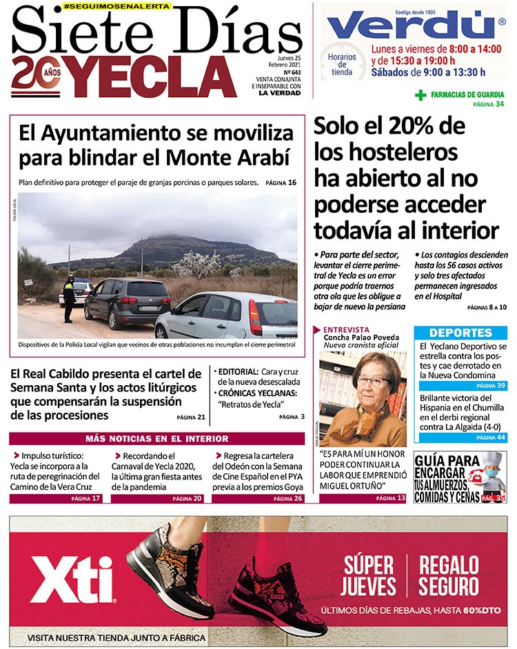 SIETE DÍAS YECLA – Edición nº 643 – Jueves 25 de febrero de 2021