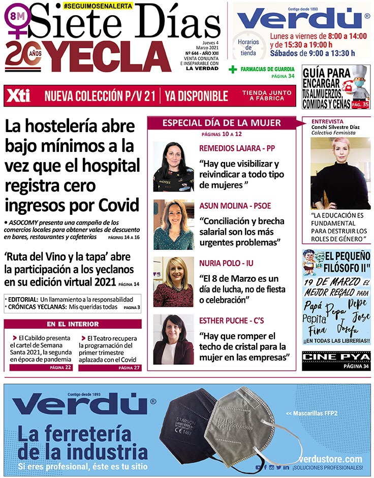 SIETE DÍAS YECLA – Edición nº 644 – Jueves 4 de marzo de 2021