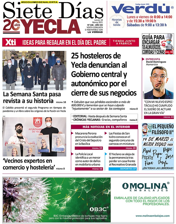 SIETE DÍAS YECLA – Edición nº 646 – Jueves 18 de marzo de 2021