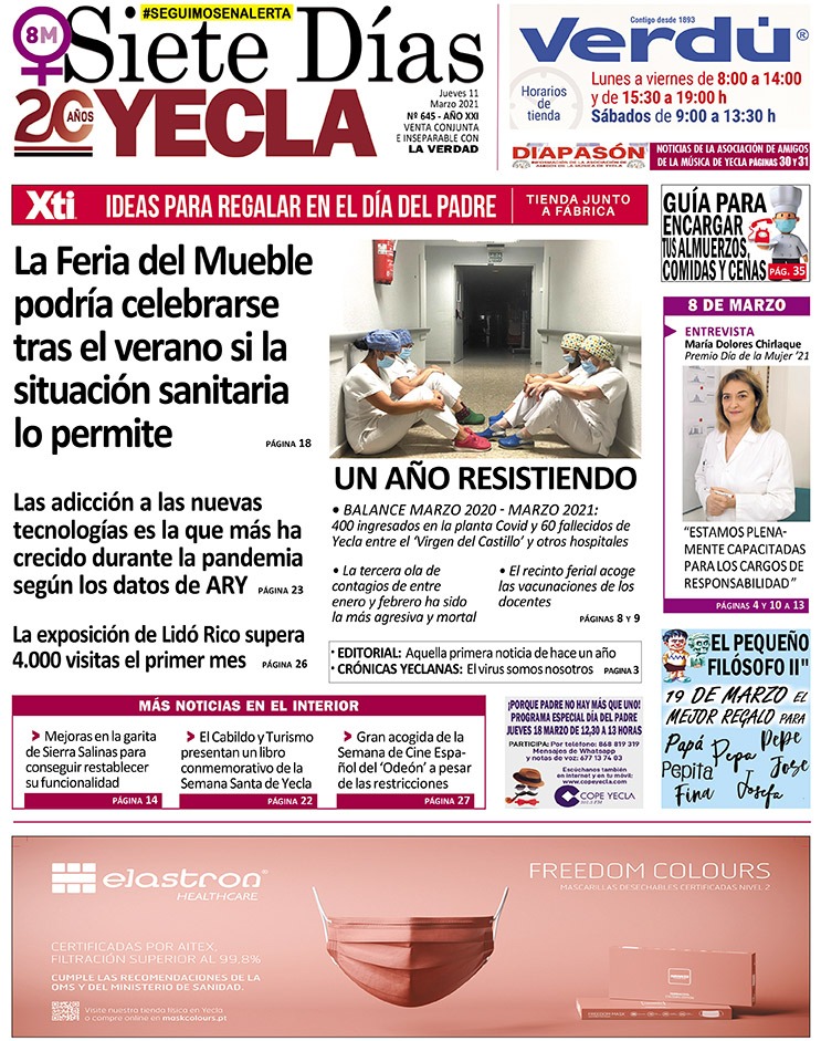 SIETE DÍAS YECLA – Edición nº 645 – Jueves 11 de marzo de 2021