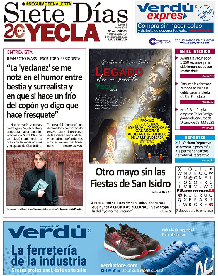 SIETE DÍAS YECLA – Edición nº 653 – Jueves 6 de mayo de 2021