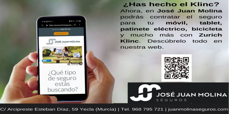 JOSÉ JUAN MOLINA PRESENTA EN YECLA KLINC, seguro exclusivo para móviles, tablets, patinetes o bicicletas