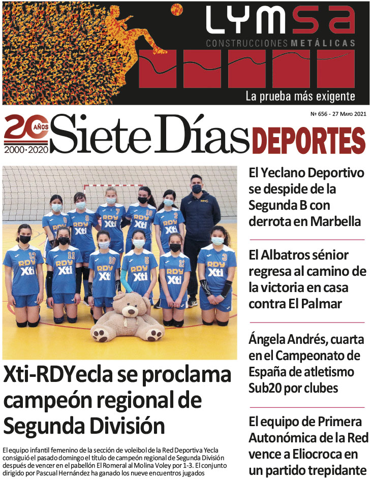 Deportes SIETE DÍAS YECLA – Edición nº 656 – Jueves 27 de mayo de 2021