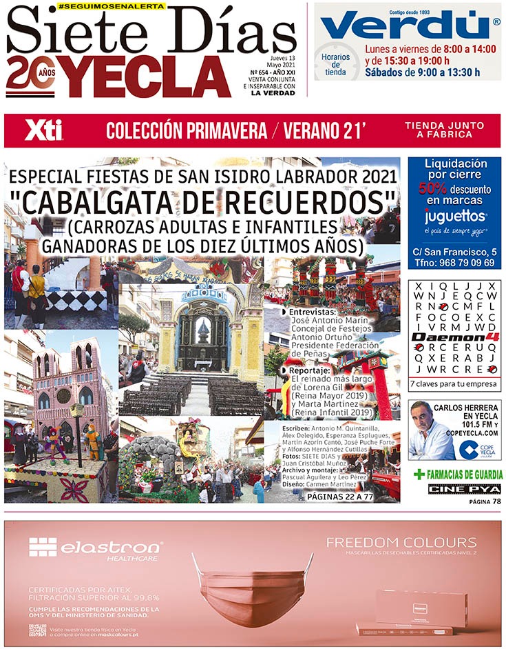 SIETE DÍAS YECLA – Edición nº 654 – Jueves 13 de mayo de 2021