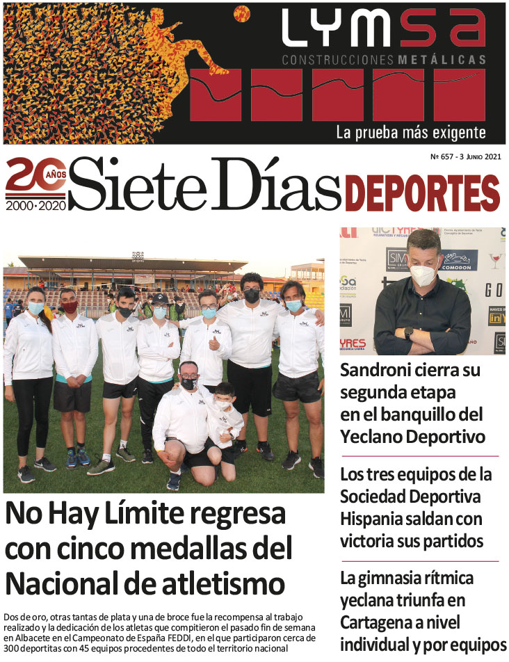 Deportes SIETE DÍAS YECLA – Edición nº 657 – Jueves 3 de junio de 2021