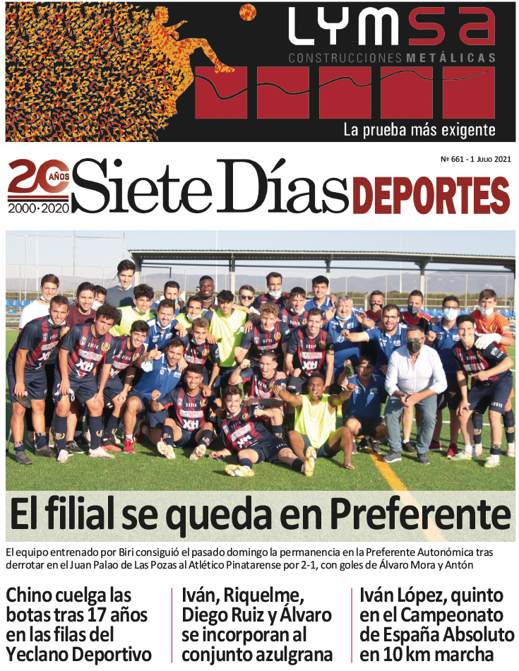 Deportes SIETE DÍAS YECLA – Edición nº 661 – Jueves 1 de julio de 2021