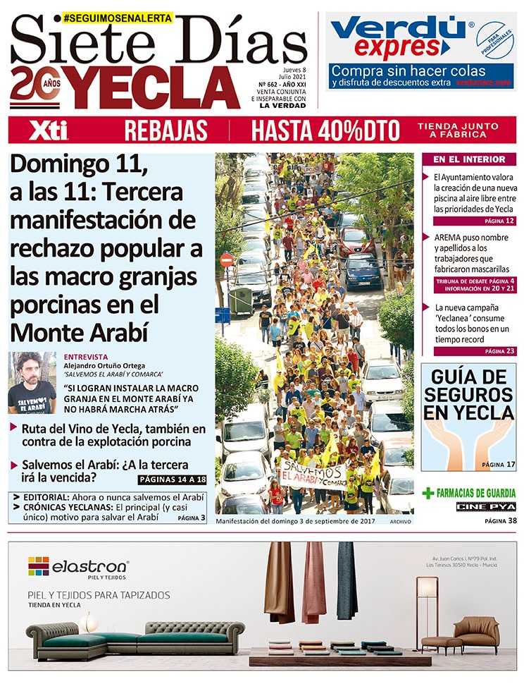 SIETE DÍAS YECLA – Edición nº 662 – Jueves 8 de julio de 2021