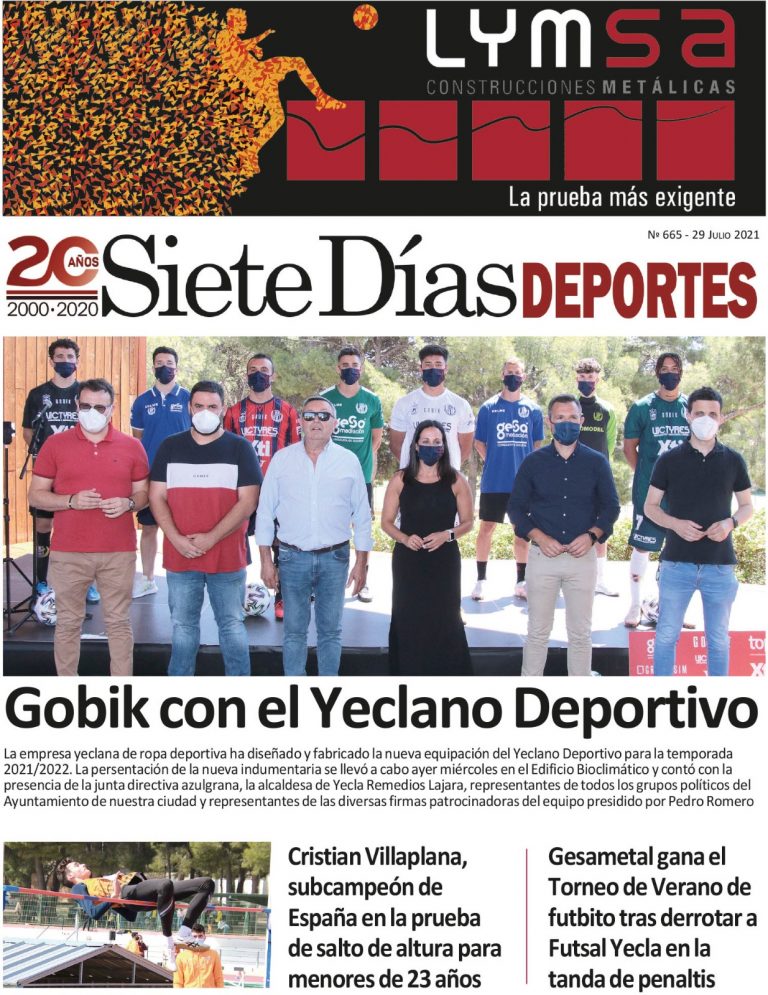 Deportes SIETE DÍAS YECLA – Edición nº 665 – Jueves 29 de julio de 2021